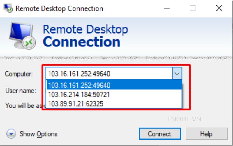 Không thể xóa lịch sử IP VPS ngay trênWindows Remote Desktop Connection 