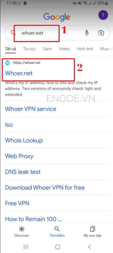 Gõ câu lệnh “Whoer.net” trên trình duyệt google chrome