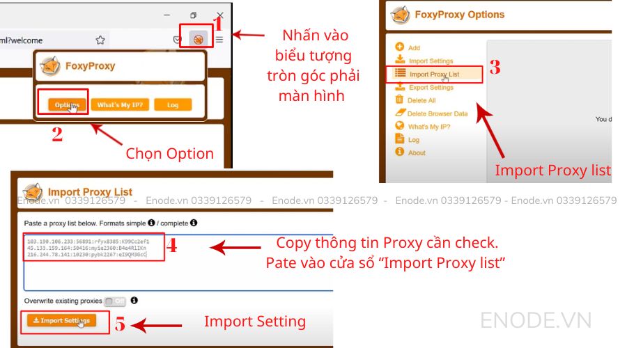 Thêm Proxy cần kiểm tra