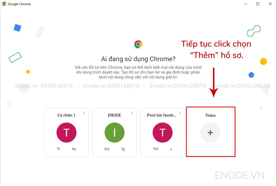 Thêm hồ sơ trên trình duyệt Chrome