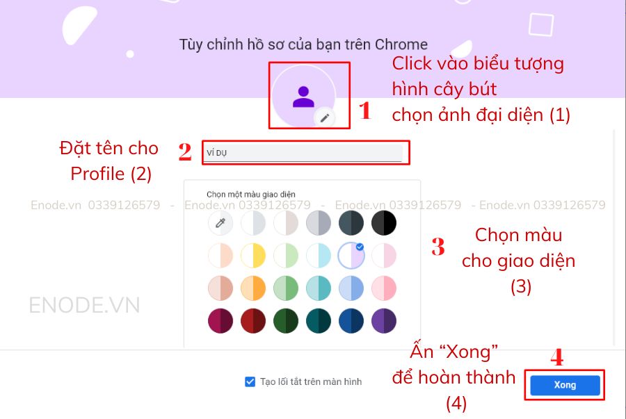 Tùy chỉnh hồ sơ của bạn trên Chrome.