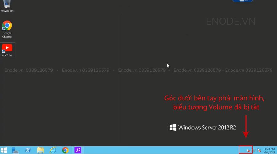 Bật loa trên VPS Windows khi niểu tượng dấu x đỏ xuất hiện ở loa 