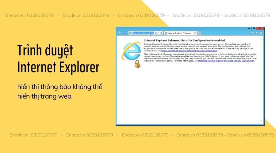 Một trong những dấu hiệu nhận biết VPS không vào được mạng là trình duyệt Internet Explorer hiển thị thông báo không thể hiển thị trang web