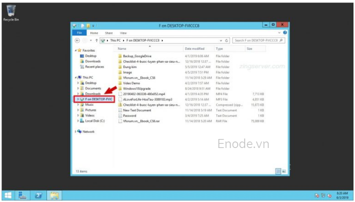 Mở File Explorer sẽ thấy File vừa được liên kết
