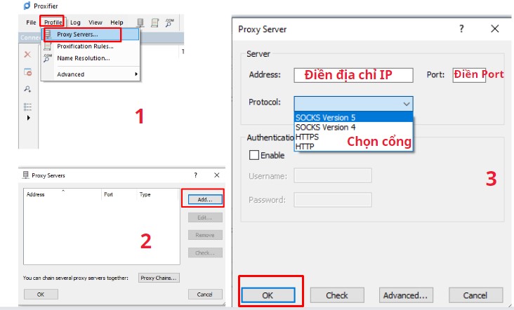 Thêm thông tin Proxy