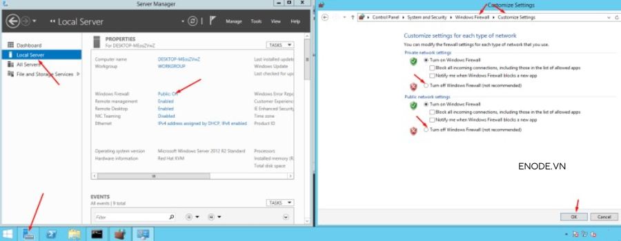 Tắt tường lửa trong VPS Windows 10