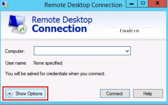 Truy cập Remote Desktop Connection