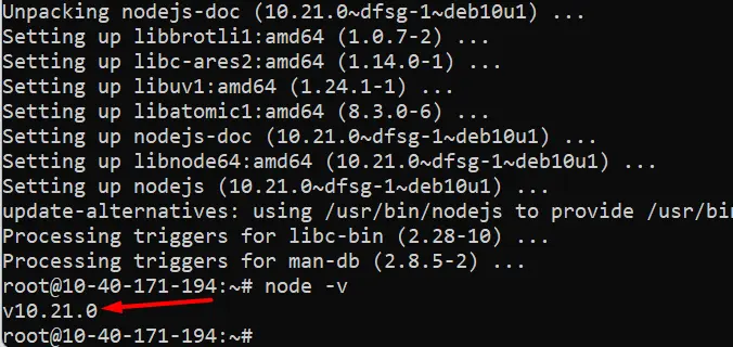 Kiểm tra xem Node.js 22 đã được cài đặt hay chưa