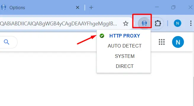 Sử dụng Proxy bằng cách chọn HTTP PROXY trên tiện ích Proxy Helper