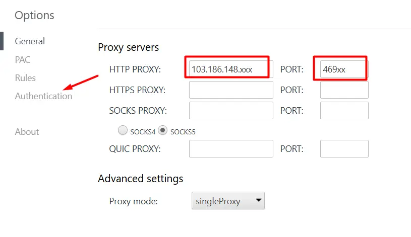 Thêm đầy đủ thông tin Proxy vào tiện ích Proxy Helper