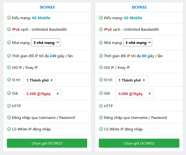 Proxy V6 xoay trên website Enode