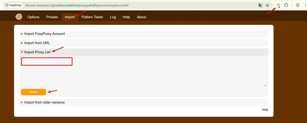 Thêm Proxy IPv6 xoay trên FoxyProxy