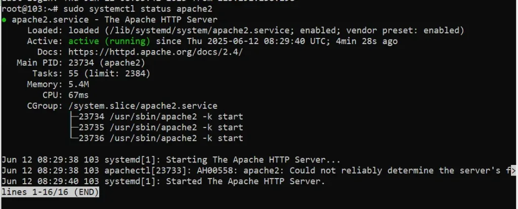 Apache đã ở trạng thái hoạt động