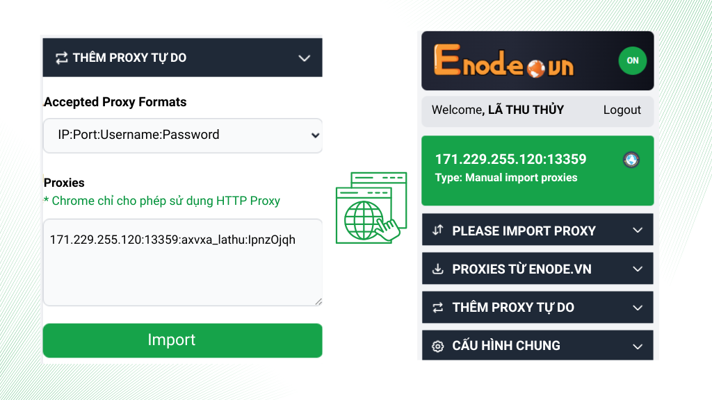 Thêm proxy tự do trên Enode Extention