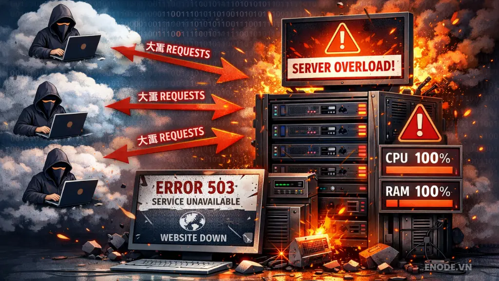 Tấn công HTTP Flood Attack gây ngốn CPU, RAM và sập webserver