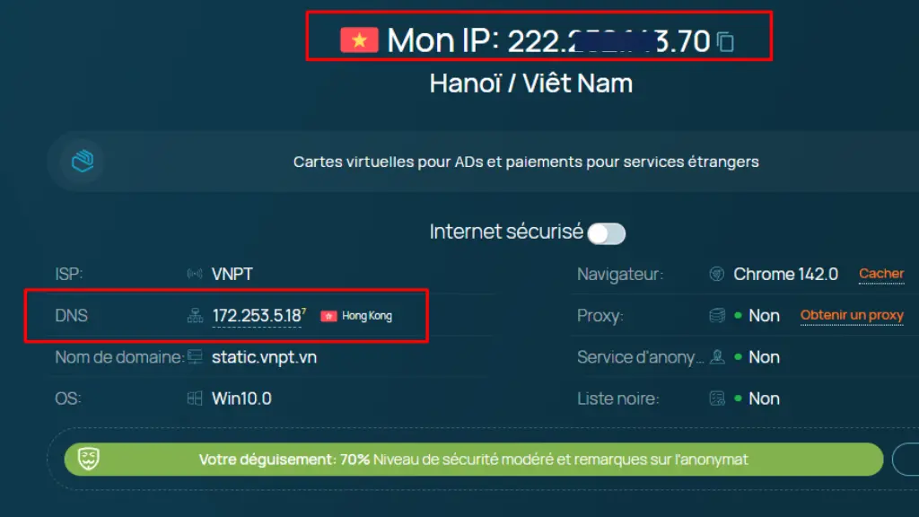 Proxy thường IP Việt Nam DNS Hong Kong