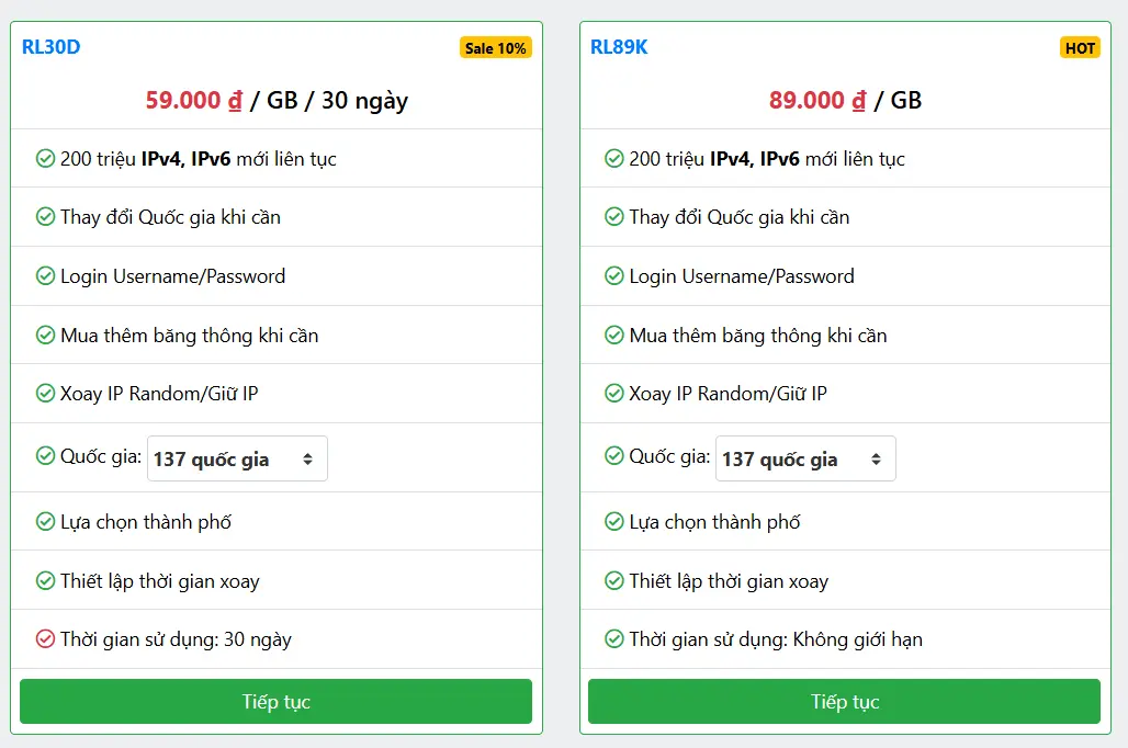 Tham khảo gói Proxy xoay Hàn Quốc tại Enode.vn