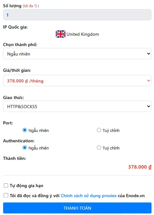 Mua proxy tốc độ cao tại Enode.vn