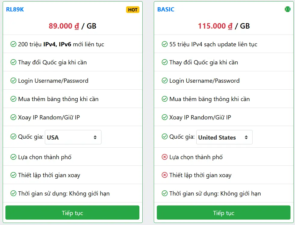 Proxy xoay USA chọn vị trí được khách hàng ưa chuộng nhất tại Enode
