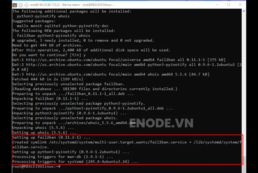 Cài đặt Fail2ban thành công trên VPS Ubuntu